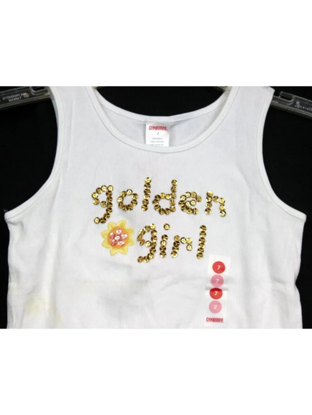 2007 Gymboree Sunflower Fields Golden Girl Sequin Tank top sz 9 Ribbed Tee Summe